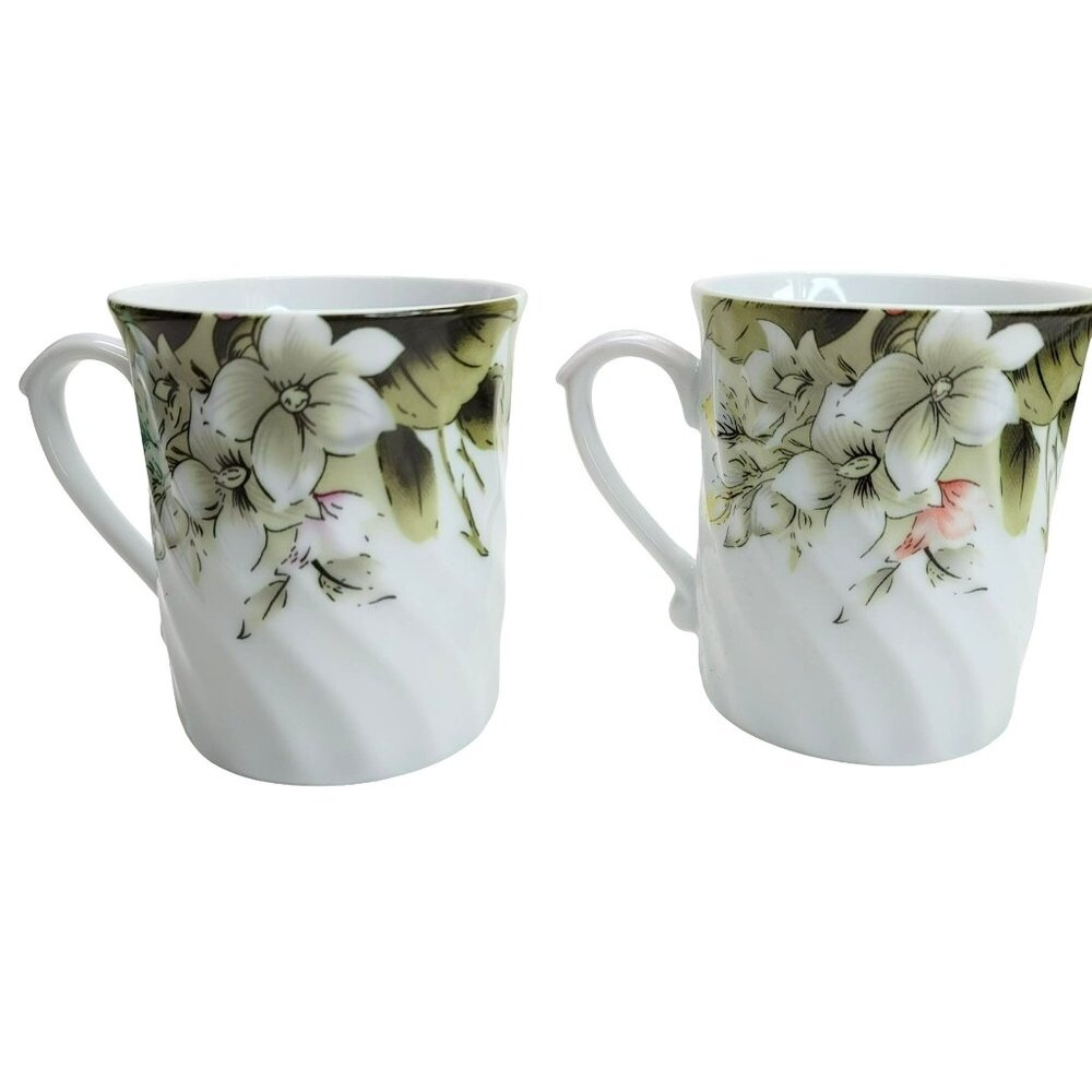 Sorelle Floral Coffee Mug Tea Cup Set Floral Fine Porcelain China Pretty! PD001 - Picture 6 of 10